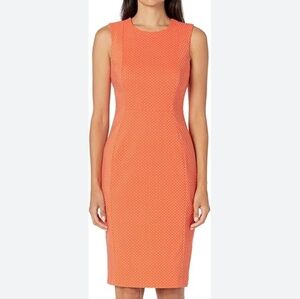 Calvin Klein Orange Peach Bodycon Dress Size 4
